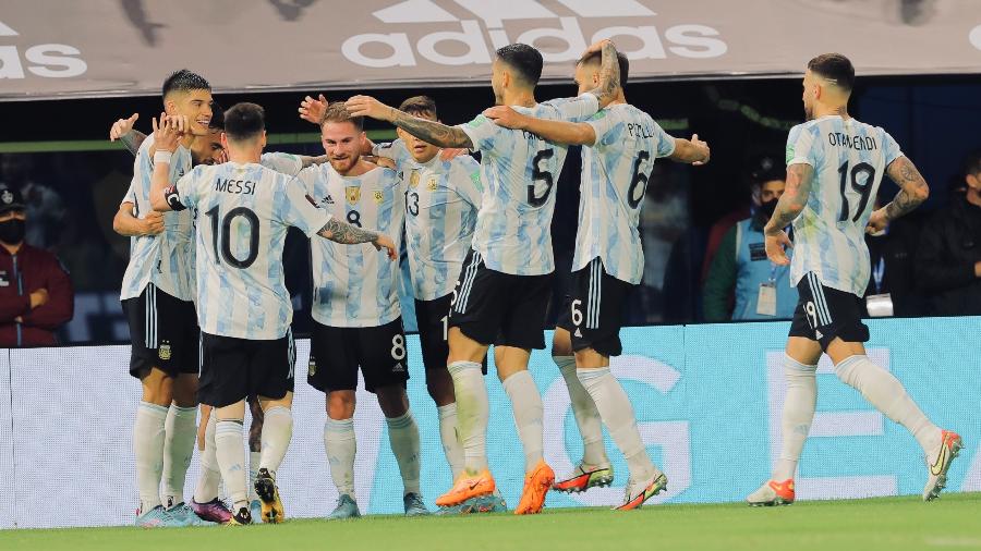 Argentina comemora gol contra a Venezuela na Bombonera - Divulgação AFA