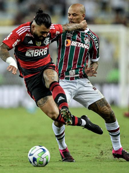 Felipe Melo foi expulso após falta em Gabigol durante Fluminense x Flamengo, partida da Copa do Brasil - Thiago Ribeiro/AGIF