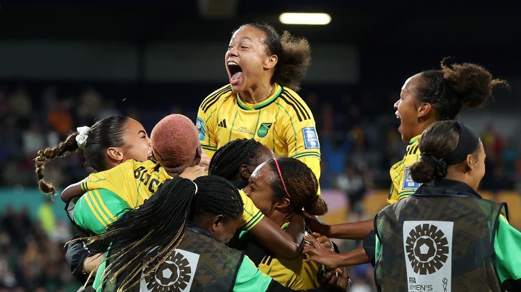 Allyson Swaby vibra com o gol da Jamaica diante do Panamá - Alex Grimm/FIFA via Getty Images - Alex Grimm/FIFA via Getty Images