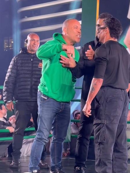 Popó e Wanderlei Silva se provocam em encarada antes de confronto no Spaten Fight Night 2