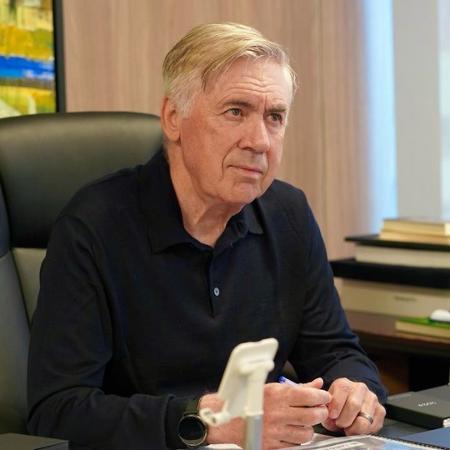 Carlo Ancelotti, técnico da seleção, na CBF