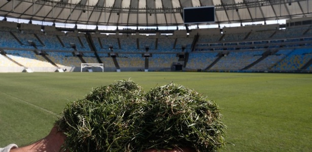 Gramado do Maracanã está sendo cuidado e aparado durante a Copa - Divulgação/Maracanã