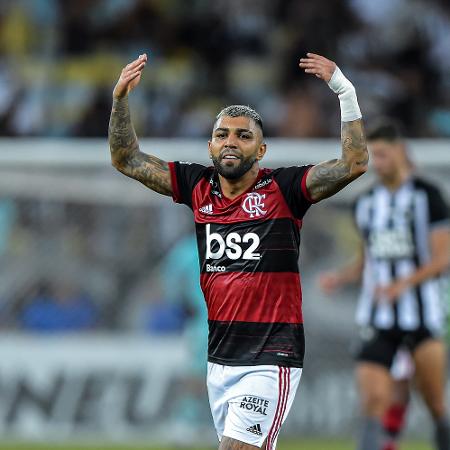 Gabigol comemora depois de balançar as redes no clássico entre Flamengo x Botafogo - Thiago Ribeiro/Agif