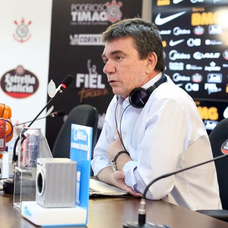 Andrés Sanchez em entrevista coletiva virtual no CT Joaquim Grava - Rodrigo Coca/Agência Corinthians