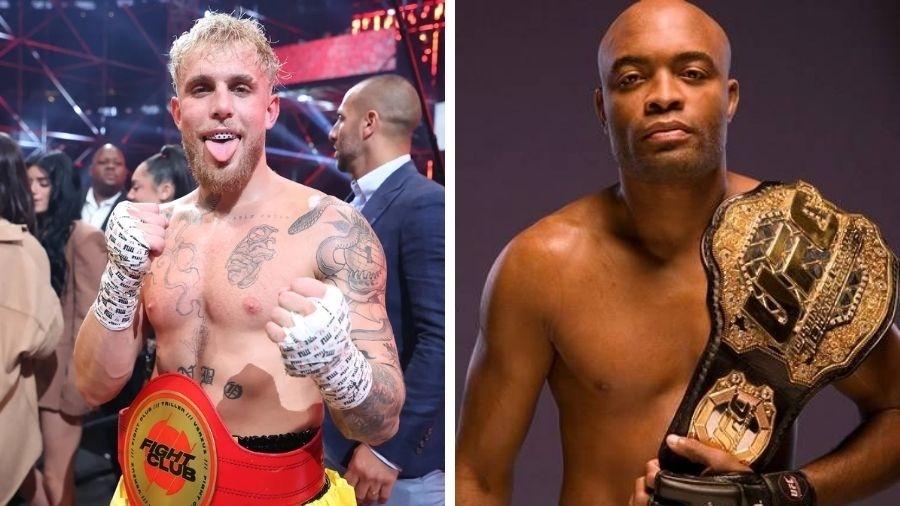 Jake Paul afirmou que venceria Anderson Silva e Floyd Mayweather na mesma noite - Montagem/UOL