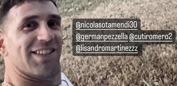 The Argentina goalkeeper teases his teammates pictured with horses