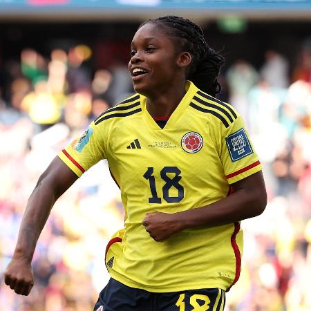 Linda Caicedo, da Colômbia, comemora gol contra a Coreia do Sul na Copa feminina