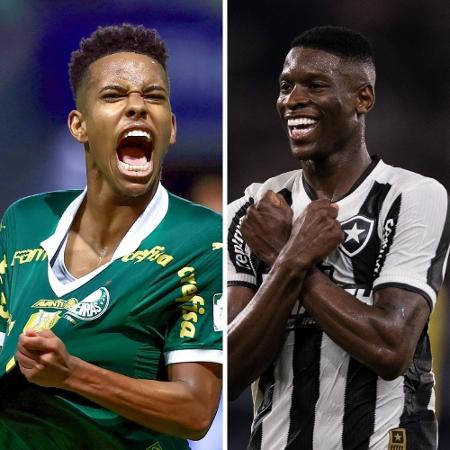 Estêvão e Luiz Henrique, jogadores de Palmeiras e Botafogo