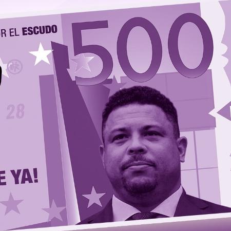 Organizada do Real Valladolid coloca Ronaldo em nota de 500 euros como protesto - Divulgação/X/@FondoNorte1928