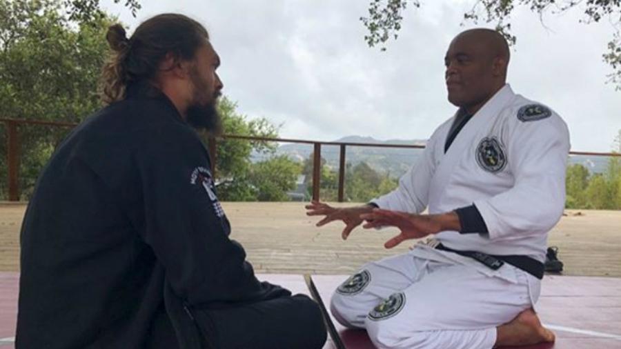 Jason Momoa foi treinado no jiu-jitsu por Anderson Silva - reprodução/Instagram