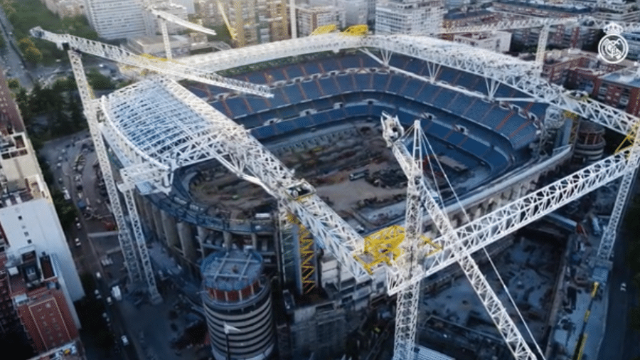 Reformas do estádio Santiago Bernabéu, casa do Real Madrid - Reprodução
