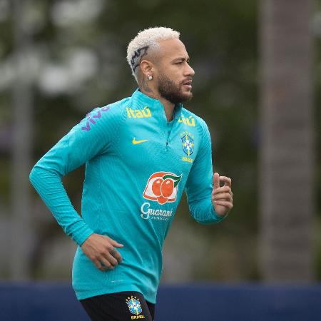 Neymar forma ataque com Vini Jr durante treino da seleção brasileira  - Lucas Figueiredo/CBF