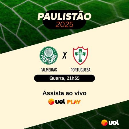 Palmeiras x Portuguesa terá transmissão ao vivo do UOL Play