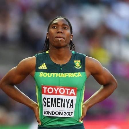 Caster Semenya, da África do Sul, antes dos 800m rasos no Mundial de Londres - David Ramos/Getty Images
