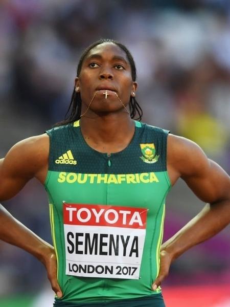 Caster Semenya, da África do Sul, antes dos 800m rasos no Mundial de Londres - David Ramos/Getty Images