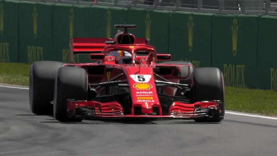 Vettel em treino classificatório para o GP do Canadá - Reprodução/Twitter