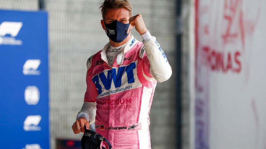 Nico Hulkenberg comemora terceiro lugar no grid do GP dos 70 Anos da F1 - Divulgação/Racing Point