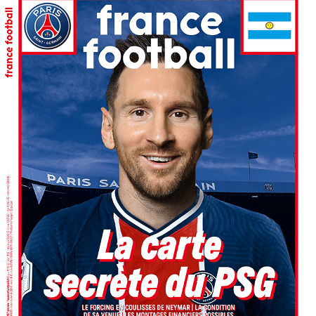Revista France Football colocou Messi com a camisa do PSG - Reprodução/France Football