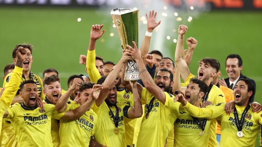 Villarreal foi o campeão da Liga Europa em 2020/2021 ao vencer o Manchester United na final, em maio - Getty Images