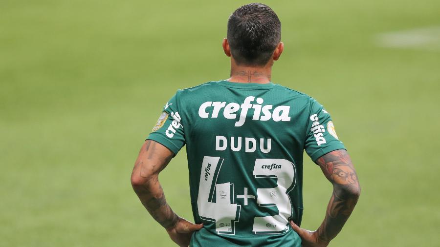 Dudu com a camisa 43 durante partida do Palmeiras no Campeonato Brasileiro 2021 - Marcello Zambrana/AGIF