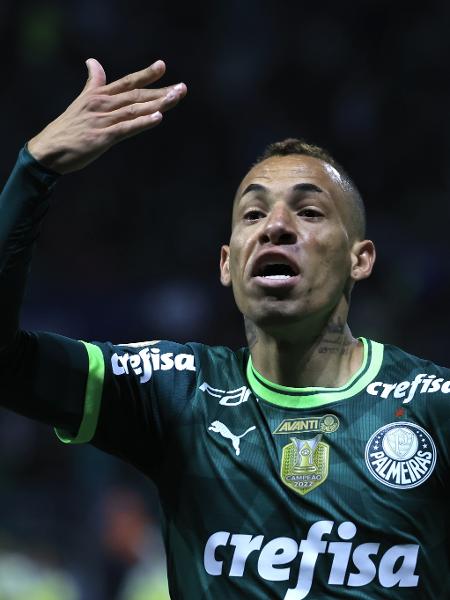 Breno Lopes cobra a torcida após marcar o gol da vitória sobre o Goiás, no Allianz Parque