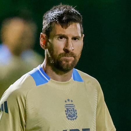 Messi durante treino da Argentina nos Estados Unidos