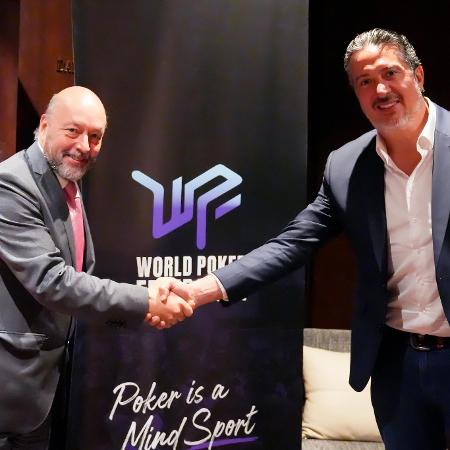 Geoffrey Borg, CEO da IMSA, ao lado de Igor 'Federal' Trafane, presidente da World Poker Federation (WPF)