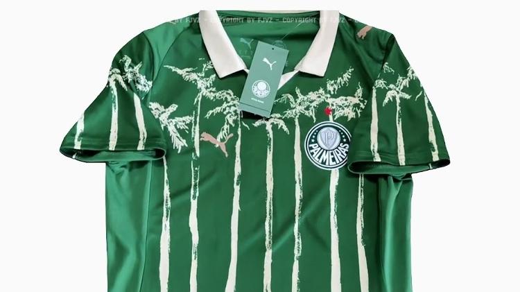 Suposta camisa do Palmeiras para o Super Mundial teria árvores (palmeiras) como listras Suposta camisa do Palmeiras para o Super Mundial teria árvores (palmeiras) como listras