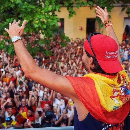 Ferran Torres, da Espanha, durante comemoração após conquista da Copa do Mundo 2026