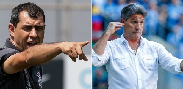 Renato e Carille voltarão a medir forças diretamente neste Campeonato Brasileiro - Rodrigo Gazzanel/Corinthians e Lucas Uebel/Grêmio