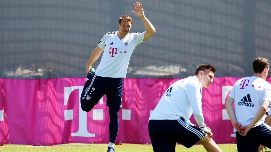 O goleiro alemão Manuel Neuer durante treino do Bayern de Munique - Site oficial do Bayern