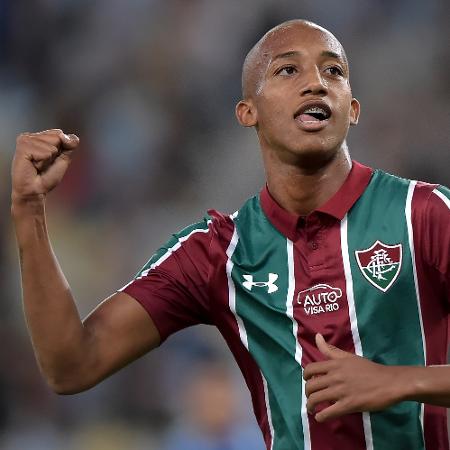 João Pedro, do Fluminense, comemora seu gol durante partida contra o Cruzeiro pelo Campeonato Brasileiro A 2019