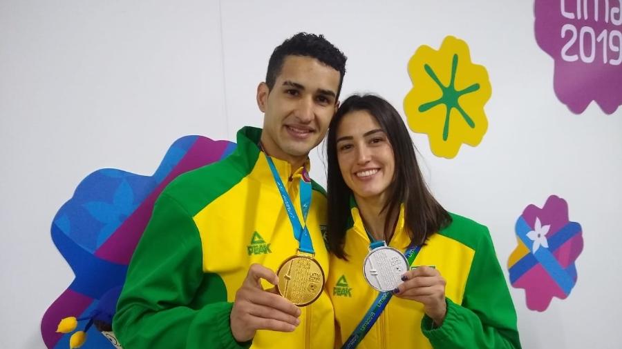 Edival Marques, o Netinho, e Talisca Reis, namorados que ganharam ouro e prata no Pan de Lima - Adriano Wilkson/UOL
