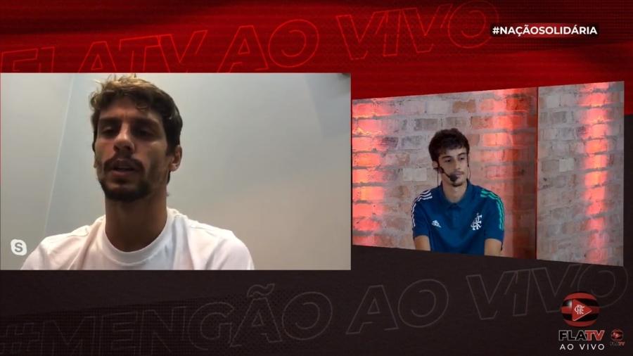 Zagueiro Rodrigo Caio concede entrevista à TV oficial do Flamengo - Reprodução