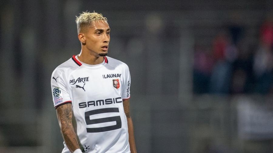 15.jan.2020 - Raphinha durante jogo do Rennes - Tim Clayton / Corbis via Getty Images