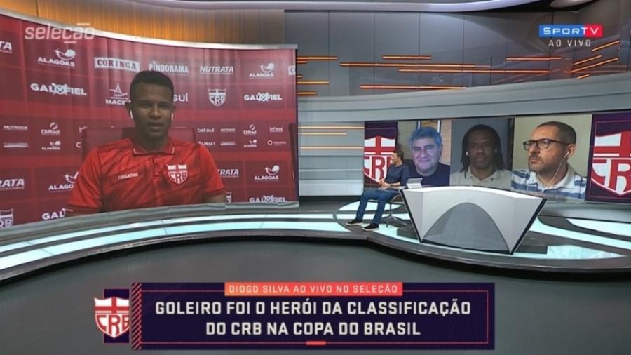 Diogo Silva foi héroi da classificação do CRB sobre o Palmeiras, pela Copa do Brasil - Reprodução/SporTV