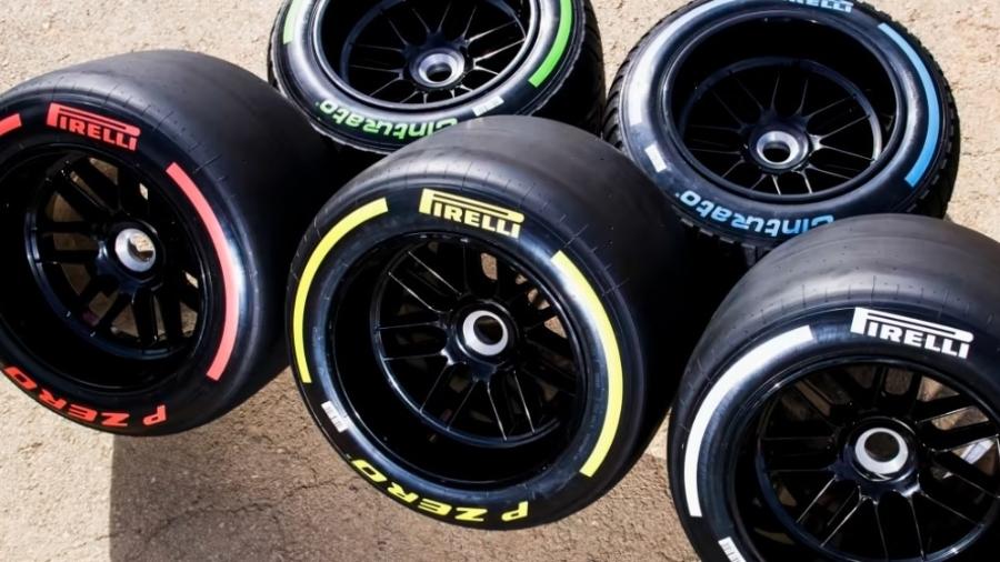 Parte da gama de pneus da Pirelli para a temporada 2023 da F1 - Reprodução