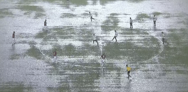 Chuva adiou a partida entre São Paulo e Inter, pela Copinha - Reprodução/SporTV