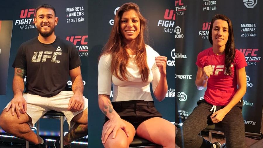 Augusto Sakai, Mayra Bueno e Marina Rodriguez, brasileiros recém-contratados pelo UFC - Ana Carolina Silva/UOL