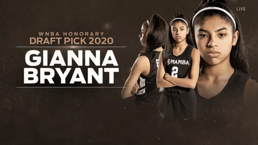 Gianna Bryant foi selecionada no Draft 2020 da WNBA - Reprodução/WNBA