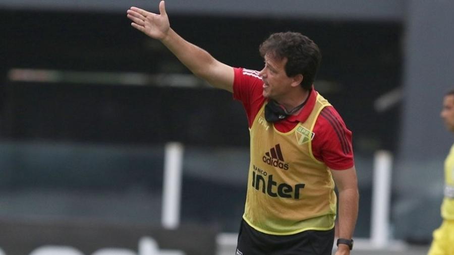 Fernando Diniz, técnico do São Paulo, durante partida contra o Guarani - Rubens Chiri