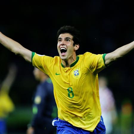 Kaká comemora gol do Brasil contra a Croácia na Copa do Mundo de 2006 - Alex Livesey/Getty Images