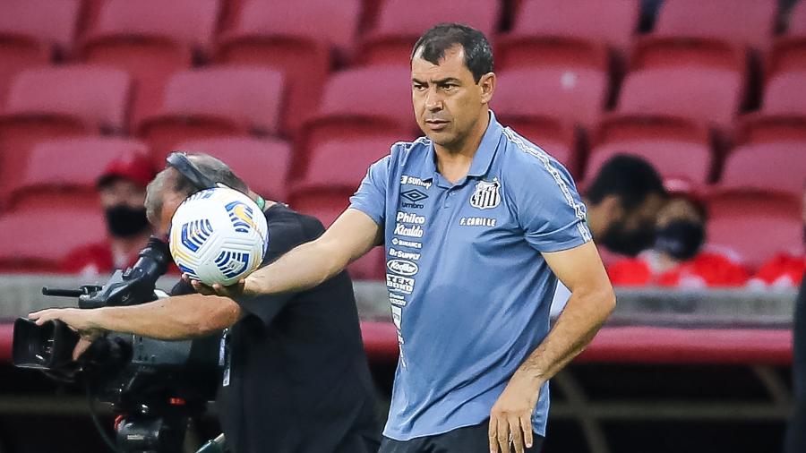 Carille à beira do gramado na partida do Santos contra o Internacional - Pedro H. Tesch/AGIF