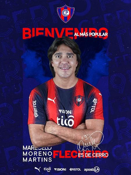 Marcelo Moreno é anunciado pelo Cerro Porteño - Divulgação/Cerro Porteño