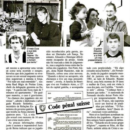Revista Placar de agosto de 1987, época do episódio de estupro em Berna - Reprodução - Reprodução