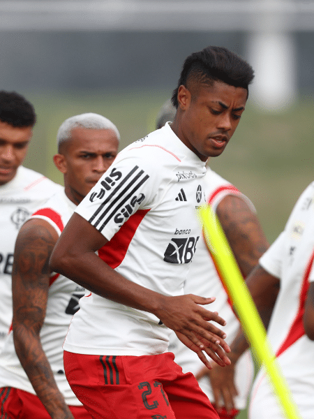 Jogadores do Flamengo no último treino antes da final da Copa do Brasil