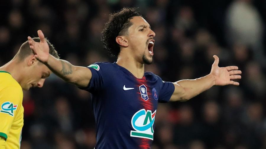 Zagueiro Marquinhos em partida do PSG contra o Nantes - Gonzalo Fuentes/Reuters