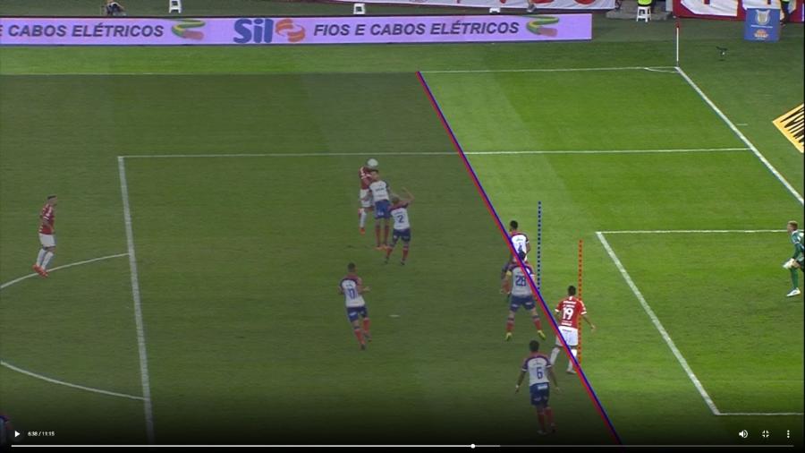 CBF divulgou imagem para comprovar gol legal de Rodrigo Lindoso, do Inter, contra o Bahia - Divulgação/Comissão de Arbitragem da CBF