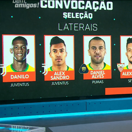 Programa Bem, Amigos confunde Danilo, da Juventus, com Danilo, do Palmeiras - Reprodução/SporTV
