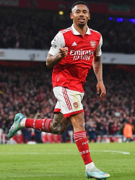 Gabriel Jesus comemora seu décimo gol pelo Arsenal - David Price/Arsenal FC via Getty Images
